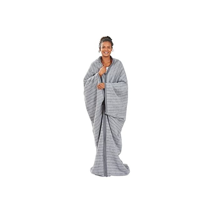 IBENA 0938-800 Fano Coperta TV da indossare in misto cotone 58% con chiusura zip e bottoni automatici colore Grigio