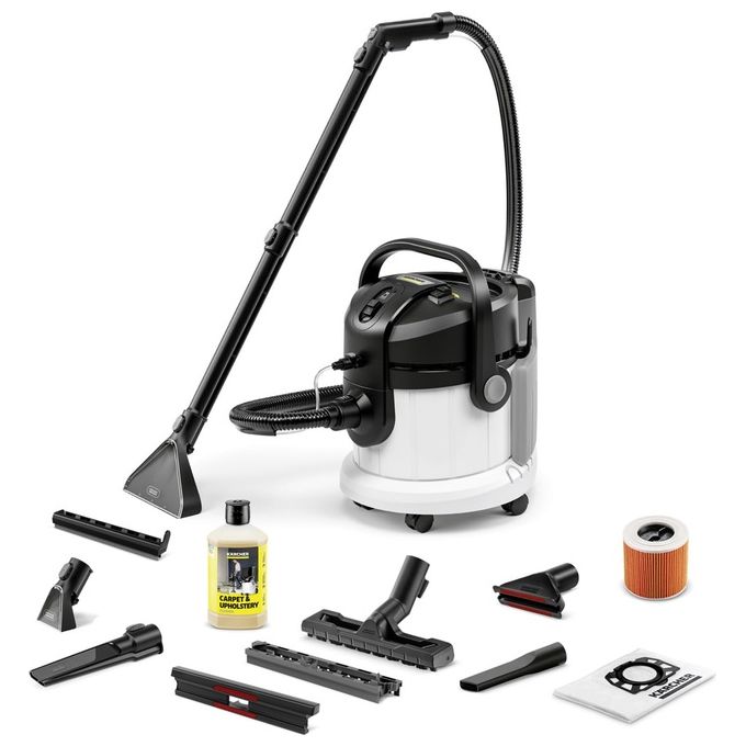 KÄRCHER 1.081-170.0 SE 4 Plus Lavatappeti 3 in 1 con Serbatoio 4 L per Acqua Pulita e Acqua Sporca Bocchetta per Pavimenti Duri e Tappezzeria colore Nero