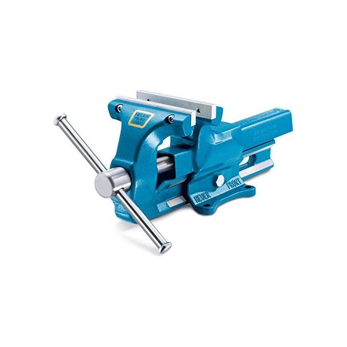 HEUER 4661838 Morsa con Ganasce Intercambiabili e Reversibili 160 mm Apertura 225 mm Acciaio Forgiato colore Blu