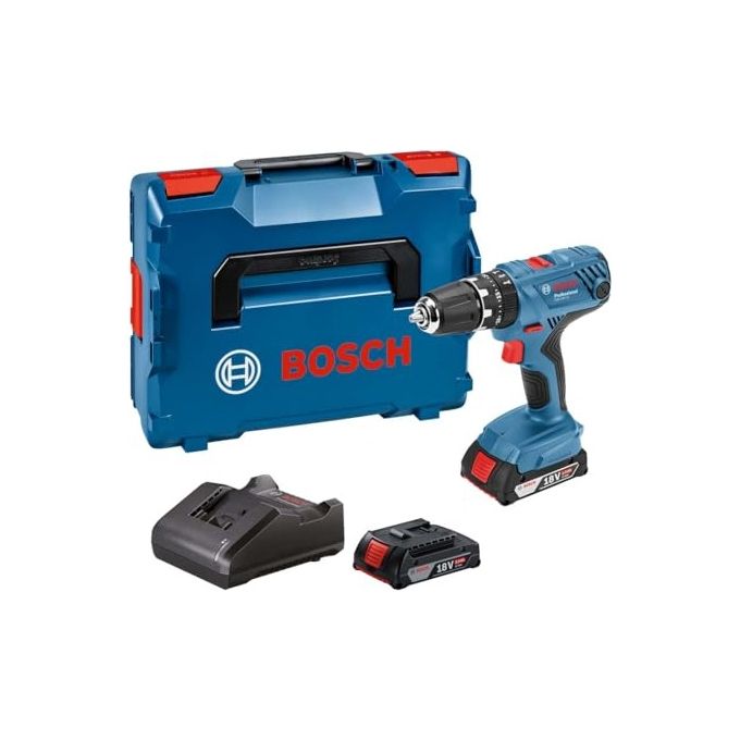Bosch Professional GSB 18V-21 Trapano Avvitatore a Percussione 18V 2x2,0Ah 55Nm Mandrino 13mm