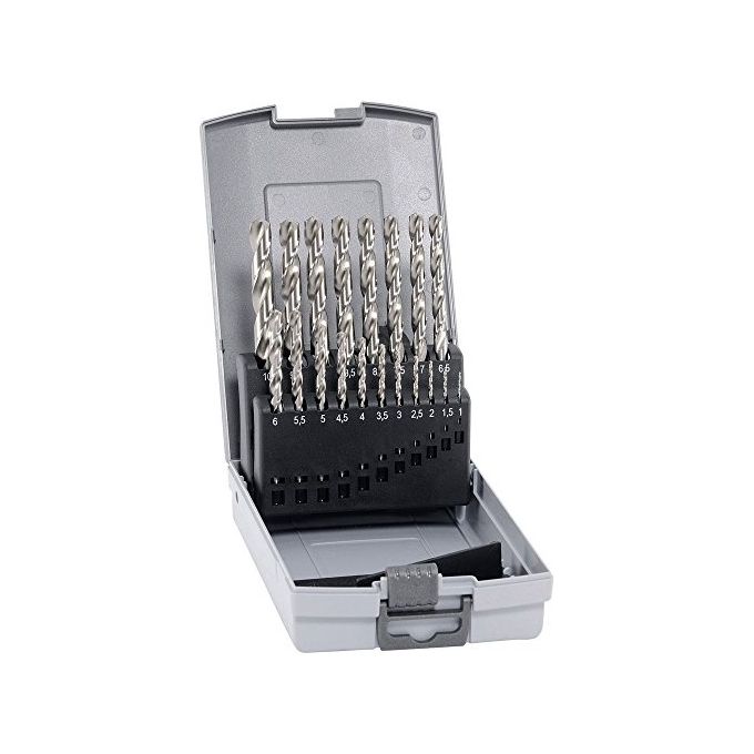 Alpen 102219100 HSS-E Set di punte elicoidali per metallo 19 pz 1-10 mm cobalto colore Grigio