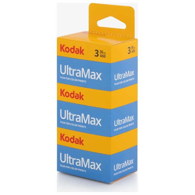 KODAK 0041771024383 Ultra Max 400 Pellicola a Colori 35mm 36 Fotogrammi confezione tripla colore Nero