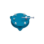 HEUER 82057000 Piatto Girevole per Morsa 135 140 mm Acciaio Forgiato Rotazione 360° Bloccaggio con Chiave Mandrino colore Blu