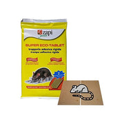 Zapi Garden Super Eco-Tablet Trappola Adesiva per Topi e Ratti Rigida 20x30 cm 2 Pezzi Uso Interno ed Esterno Non Tossica