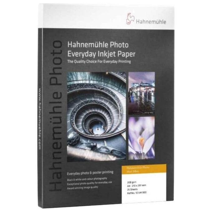Hahnemuhle Carta Fotografica Matt Fibre A4 Bianco Caldo 200g-m² 25 Fogli