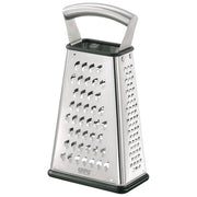 Gefu GF10760 Vitales Grattugia Quadrangolare con 4 Superfici di Taglio a Laser Base Antiscivolo Contenitore Integrato Manico Ergonomico in Acciaio Inox Lavabile in Lavastoviglie colore Argento