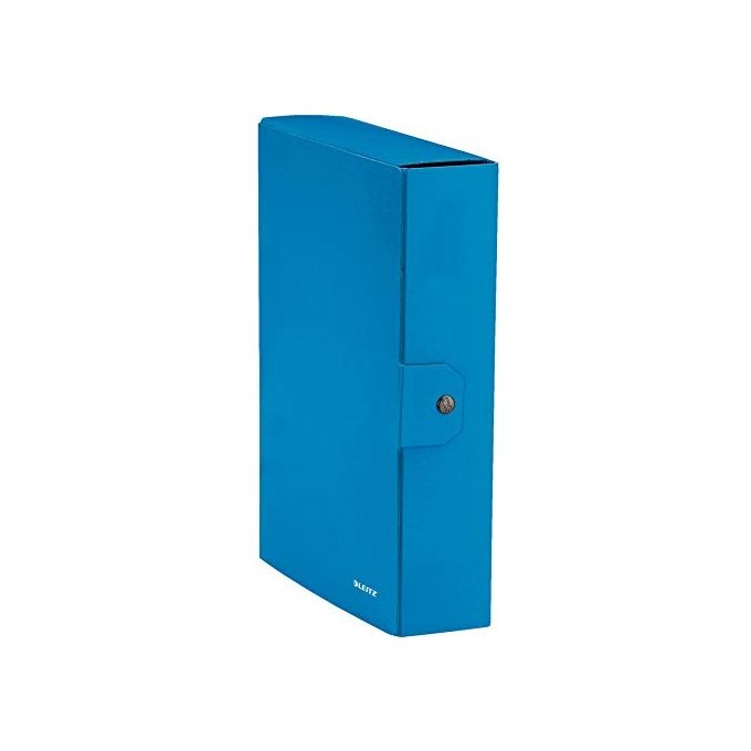 Leitz 39670036 Scatola Portaprogetti Wow in Cartone Dorso 8cm Formato 25x35cm Azzurro Metallizzato