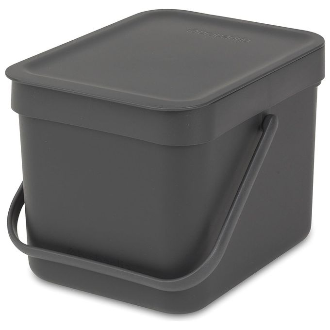Brabantia Sort e Go Pattumiera 6 Litri Grigio Scuro