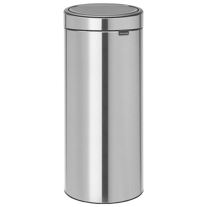 Brabantia 115462 Touch Bin New Pattumiera 30 L apertura soft touch secchio interno plastica colore Inox Satinato Anti Impronte