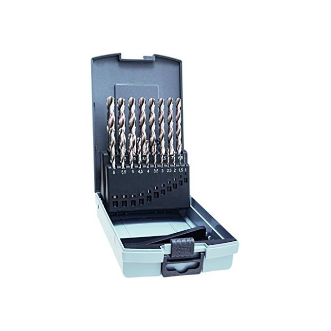 Alpen 09083825 Pro KP 19 Set di punte per trapano HSS 19 pezzi diametri da 1 0 a 10 0 mm con incrementi da 0 5 mm colore Nero