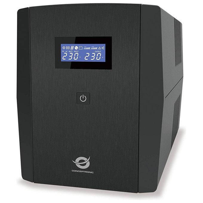 Conceptronic 110525903 ZEUS03E Gruppo di continuita' Line Interactive 1200 VA 720 W 6 Prese IEC C13 AVR Integrato Display LCD USB e Ethernet colore Nero