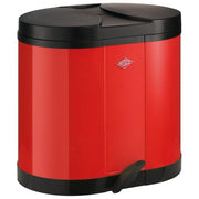 WESCO 170611-02 Ecollettore Pattumiera Doppia con Due Inserti da 15 Litri in Plastica Apertura a Pedale colore Rosso