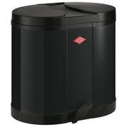 WESCO 170611-62 Ecollettore Pattumiera Doppio Scomparto 2x15 Litri in Plastica con Pedale Acciaio Verniciato a Polvere colore Nero