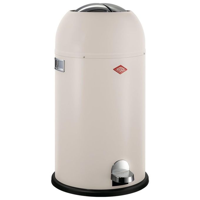 WESCO 184631-87 Kickmaster Pattumiera a Pedale 33 Litri Acciaio Verniciato a Polvere con Ammortizzatore Integrato Colore Sabbia Opaca