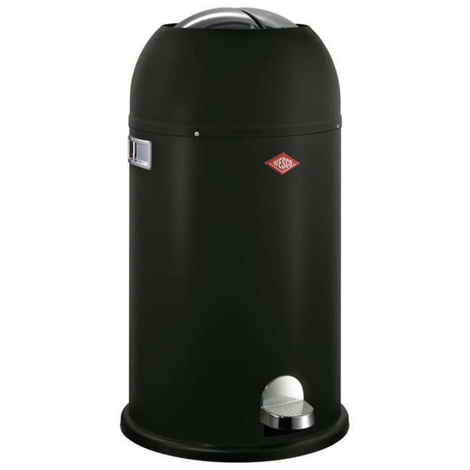 WESCO 184631-73 Kickmaster Pattumiera 33 Litri Acciaio Verniciato a Polvere con Pedale e Ammortizzatore Integrato colore Nero Opaco