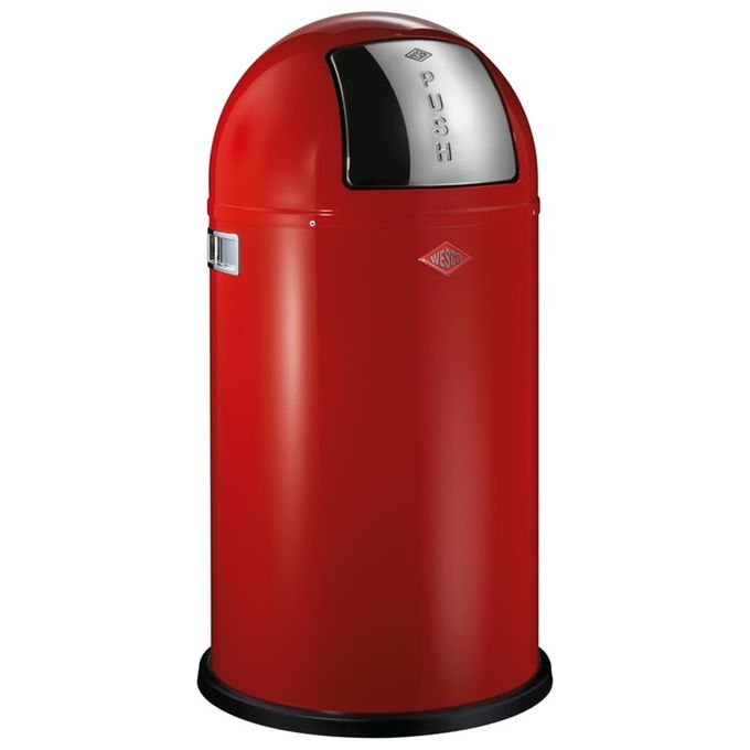 WESCO 175831-02 Pushboy Pattumiera 50 L in Acciaio con Coperchio a Pedale e Contenitore Interno Estraibile colore Rosso