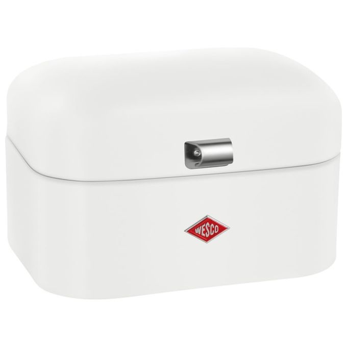 WESCO 235101-74 Single Grandy Contenitore per il Pane in Acciaio Verniciato a Polvere con Fori di Ventilazione e Manico Stabile colore Bianco Opaco