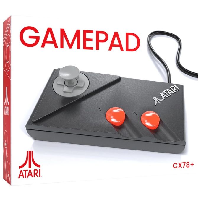 Atari PWG-47828 CX78+ Gamepad Due Pulsanti Impugnatura Rimovibile Compatibile con Atari 2600+ e 7800 colore Nero