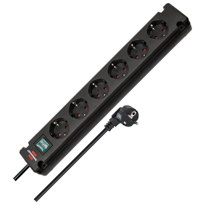 Brennenstuhl Bremounta Presa Multipla 6 Uscite Nero 3mt con Interruttore