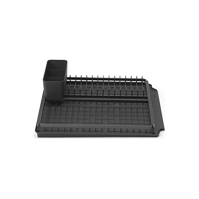 Brabantia 117404 Sink Side Scolapiatti con Scivolo per Lavello Spazio per 13 Piatti in Alluminio con Cestello Portaposate Rimovibile e Vassoio Salvagoccia colore Grigio Scuro
