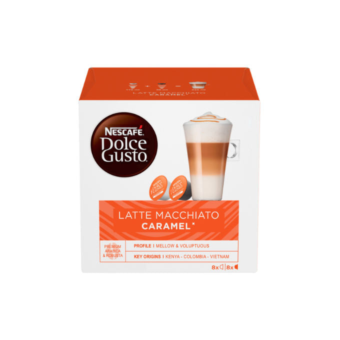 Nescafé 12136960 Dolce Gusto Caramel Latte Macchiato Capsule Caffe' 16 capsule 8 tazze