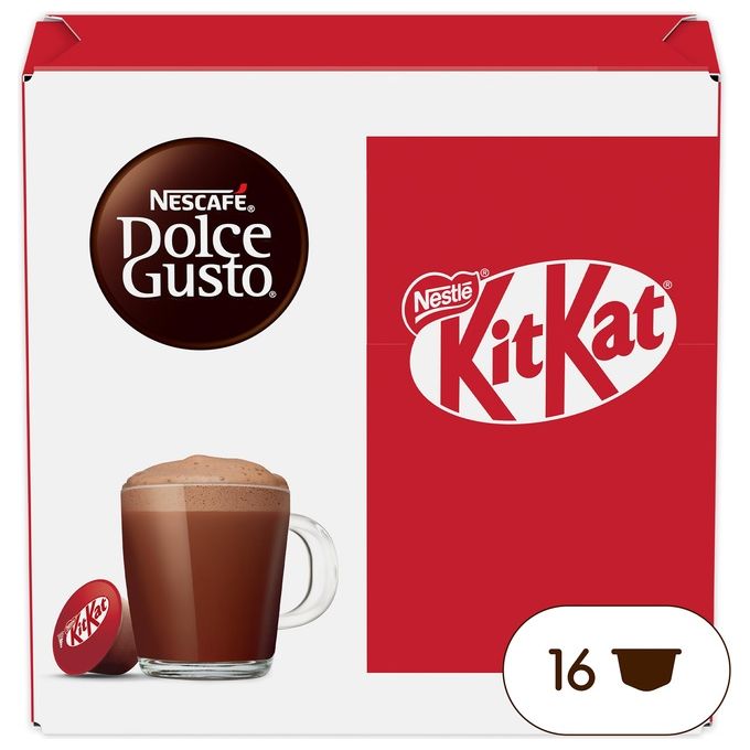 Nescafé Dolce Gusto KitKat Capsule Bevanda al Cacao Gusto Wafer 16 Capsule 256 g Compatibili Dolce Gusto