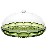 Guzzini 131801SAC13 VANITY Tortiera in Cristallo Acrilico Bio-Based Diametro 30 cm Altezza 16 cm colore Verde Ninfea