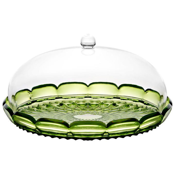 Guzzini 131801SAC13 VANITY Tortiera in Cristallo Acrilico Bio-Based Diametro 30 cm Altezza 16 cm colore Verde Ninfea