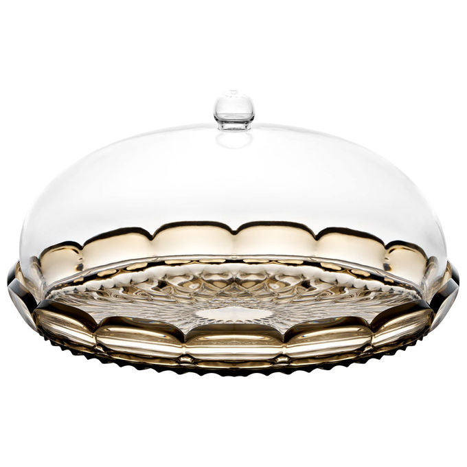 Guzzini 131801STE282 Set Tortiera Vanity in Cristallo Acrilico Bio-based Diametro 30 cm Altezza 16 cm colore Fumo
