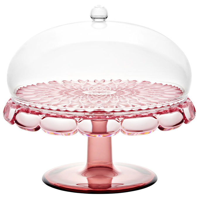 Guzzini 131901SAR35 Alzata con Campana in Cristallo Acrilico Bio-based BPA Free Diametro 30 cm Altezza 27.7 cm colore Rosa Flamingo