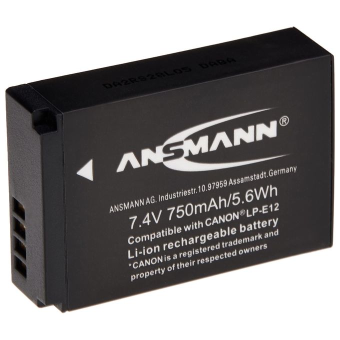 Ansmann 1400-0045 A-Can Batteria Ricaricabile Li-Ion per Fotocamere Canon 7,4V 750mAh colore Nero