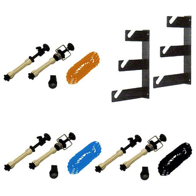 Walimex 15079 Set di Montaggio Parete per Fondali Fotografici 3 Pieghie Accessorio per Fondali con Carico Massimo 6 Kg Materiale Metallo Plastica colore Multicolore