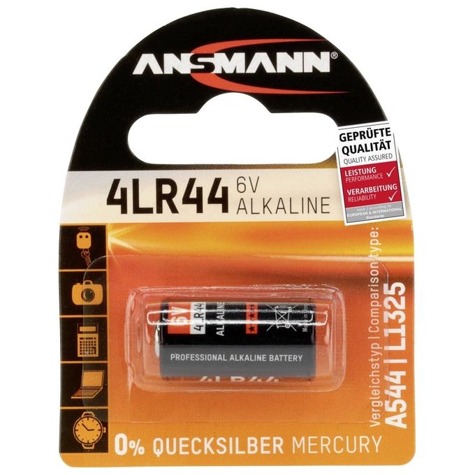 Ansmann 1510-0009 4LR44 Batteria Alcalina Monouso 6V 155 mAh 13x25 mm colore Arancione