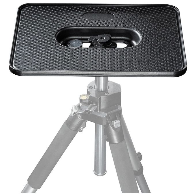Walimex 15113 Piastra per Laptop e Proiettore in Alluminio Portata fino a 15 Kg con Attacco 1-4'' e 3-8'' colore Nero