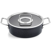 Fissler 156-125-24-000-0 Adamant Casseruola Bassa 24 cm 3,1 L Antiaderente con Coperchio in Vetro Compatibile Induzione colore Nero