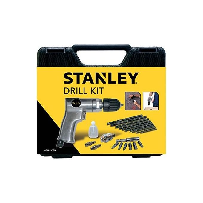 Stanley 160189XSTN Trapano Pneumatico Kit con Accessori Mandrino Autoserrante 10 mm 2000 rpm 6 bar 170 l-min colore Grigio