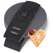 Cloer 1625 Macchina per Waffle a Cuore 930 W piastra antiaderente doratura regolabile colore Grigio