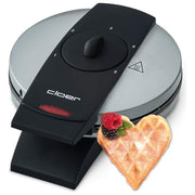Cloer 1629 Piastra per Waffle 5 Waffle Forma Cuore Rivestimento Antiaderente Regolazione Doratura 930 W colore Nero Metallico