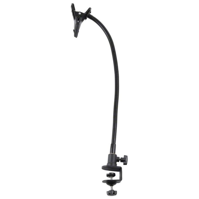 Walimex 16783 Collo di Cigno con Morsetto e Clip per Studio Lunghezza 53 cm Apertura Morsetto 5 cm Attacco 1-4 e 3-8 di Pollice colore Nero