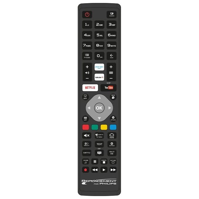 G.B.S. Elettronica 1719 Telecomando Dedicato per TV Philips IR Wireless Pulsanti colore Nero