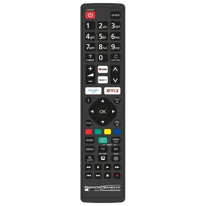 G.B.S. Elettronica JL1722 Telecomando Sostitutivo per TV Panasonic Universale Pronto all'uso colore Nero