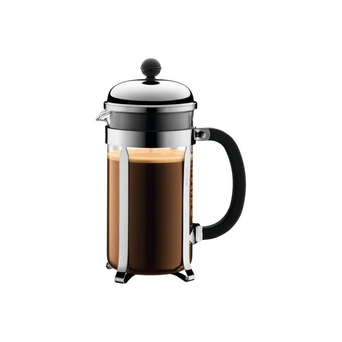 Bodum 1928-16 Chambord Caffettiera Francese 1 L vetro borosilicato acciaio inossidabile colore Nero