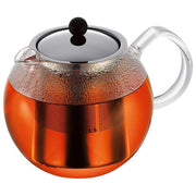 Bodum 1802-16 Assam Teiera con Filtro a Pressione 1,5 L in Vetro Borosilicato e Acciaio Inox colore Argento