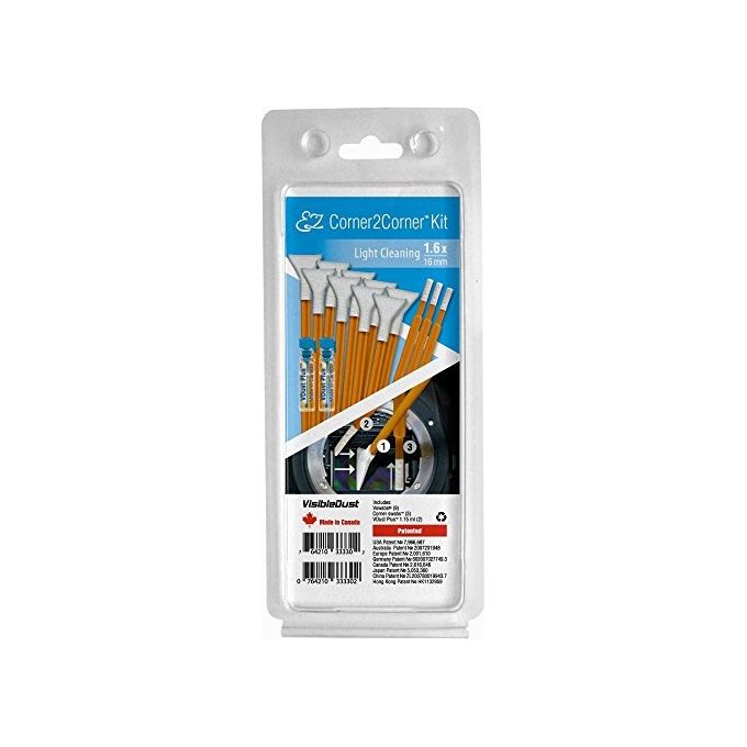 Visible Dust 0764210333302 EZ Corner2Corner Kit di Pulizia per Sensori Fotocamera 2 x 1,15 ml VDust Plus colore Arancione