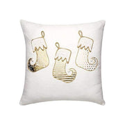 L'Oca Nera 1XM564.12 Cuscino imbottito con calzini natalizi 45x45 cm colore Bianco