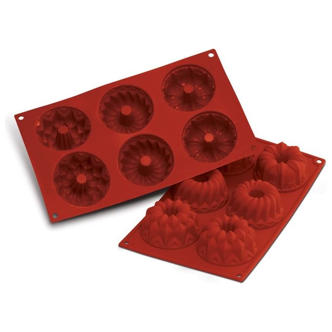 Silikomart SF061 Fantasy Stampo in Silicone 6 Monoporzioni 75x40 mm 6x100 ml Antiaderente Silicone Platinum