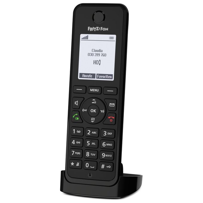 Fritz! fon M3 international, telefono DECT, display monocromatico 1,8 pollici, telefonia HD, vivavoce full duplex, batteria 16 ore, crittografato