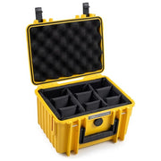 BandW Cases 2000-Y-RPD Type 2000 Custodia Protettiva con Divisori Regolabili e Sigillo Ermetico IP67 colore Giallo