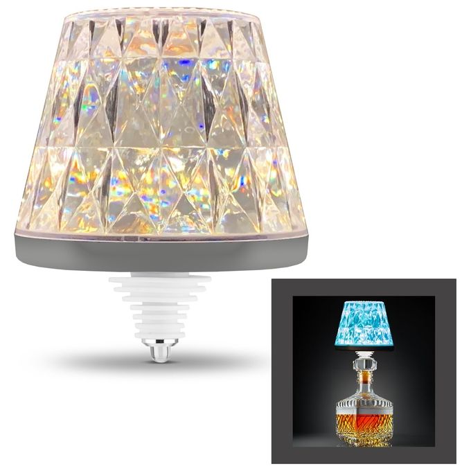 REV 2021001760 Lamprusco Cristal Lampada da tavolo RGBW 130 lm 2500 mAh touch IP54 colore Trasparente