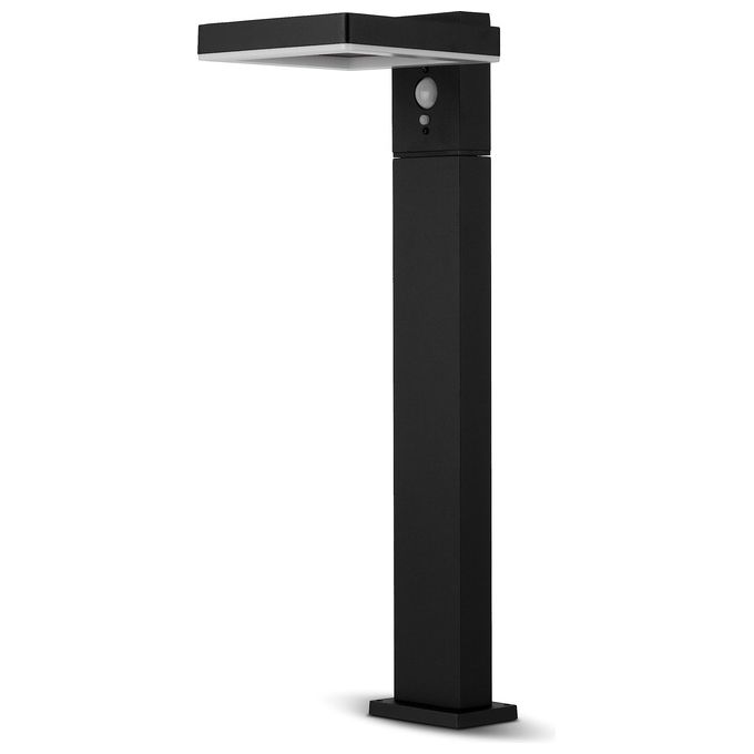 REV 2023001400 Lampada da Terra Solare LED Quadrata con Sensore di Movimento e Crepuscolare 5 W 230 lm 4000 K IP44 colore Nero